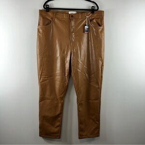 Abercrombie & Fitch The 90s Straight Ultra High Rise Faux Leather Pants Size 20R